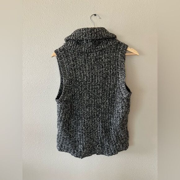 Eileen Fisher Tweedy Yak Wool Blend Gray Black Sweater Vest Zip Front L - Picture 6 of 6